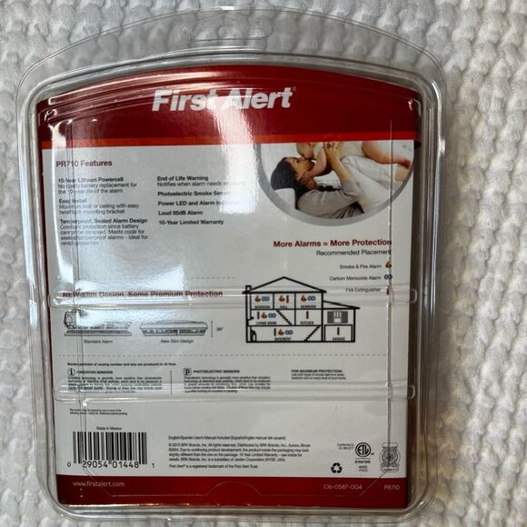 Smoke Detector White First Alert PR710 White Smoke Alarm With 10 Yr Life OC1 - Picture 4 of 4